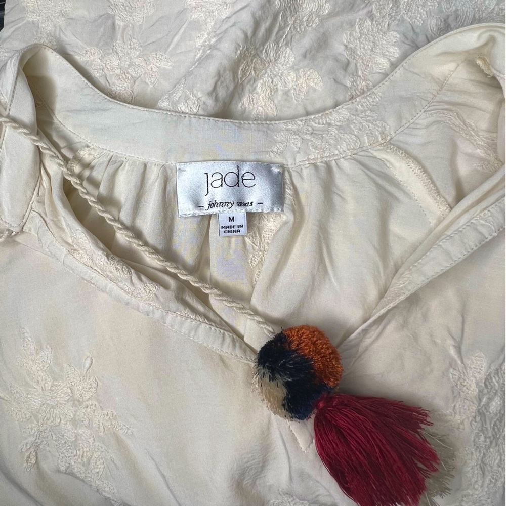 Johnny Was Dane Blouse, Ecru, size M - Picture 7 of 8